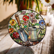 Gardener’s Touch Glass Suncatcher – Floral Window Decor – Mother's Day Gift – Garden Lover's Delight – Nature-Inspired Art