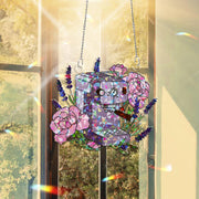 Floral Coffee Machine Hologram Acrylic Window Hanging – Beautiful Kitchen Decor – Perfect Mother's Day Gift for Coffee Lovers