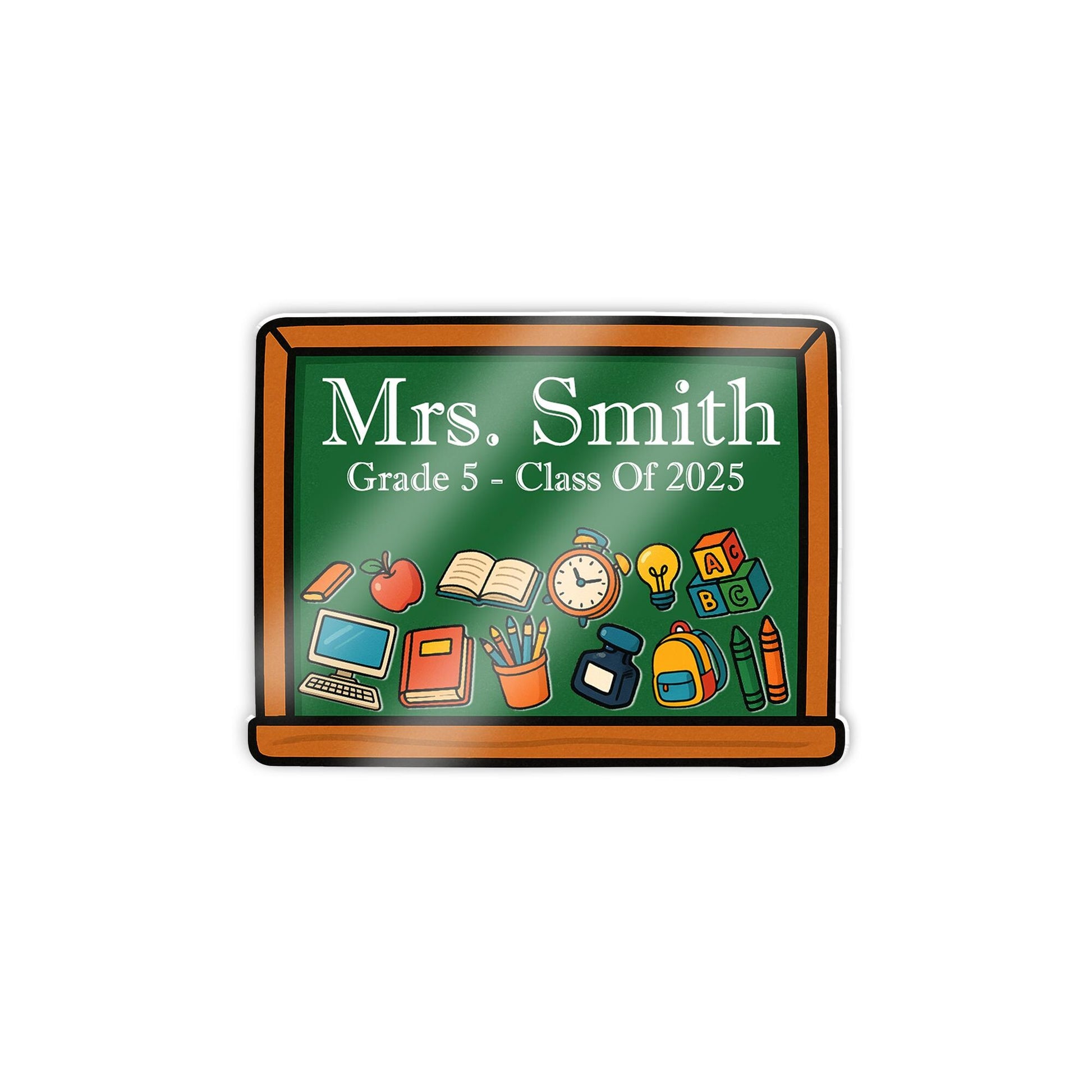 Personalized Teacher Shaker Magnet, Custom Chalkboard with Name, Grade & Icons, Classroom Gift for Back to School 2025, School Lockers Decor
