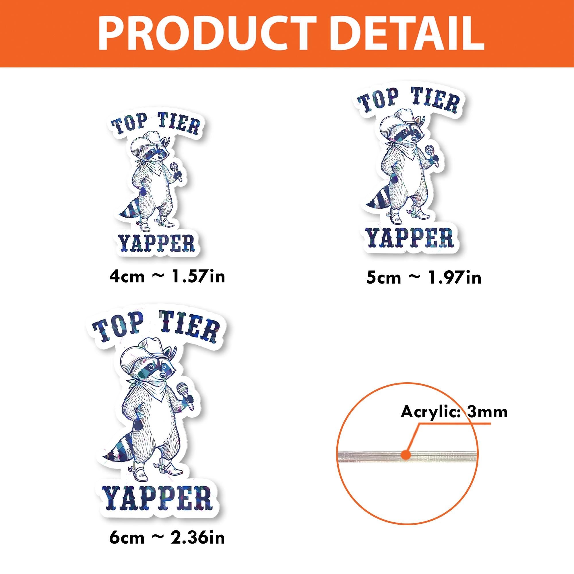 Top Tier Yapper Badge Reel – Funny Raccoon Retractable ID Holder, Humorous Work Accessory for Nurses, Office, or Customer Service
