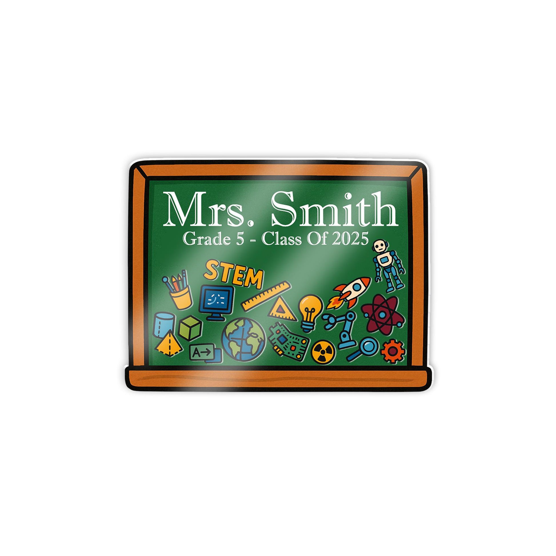 STEM Teacher Shaker Magnet – Personalized Chalkboard with Name, Science, Class of 2025, Fun Classroom Gift, Back To School, School Lockers