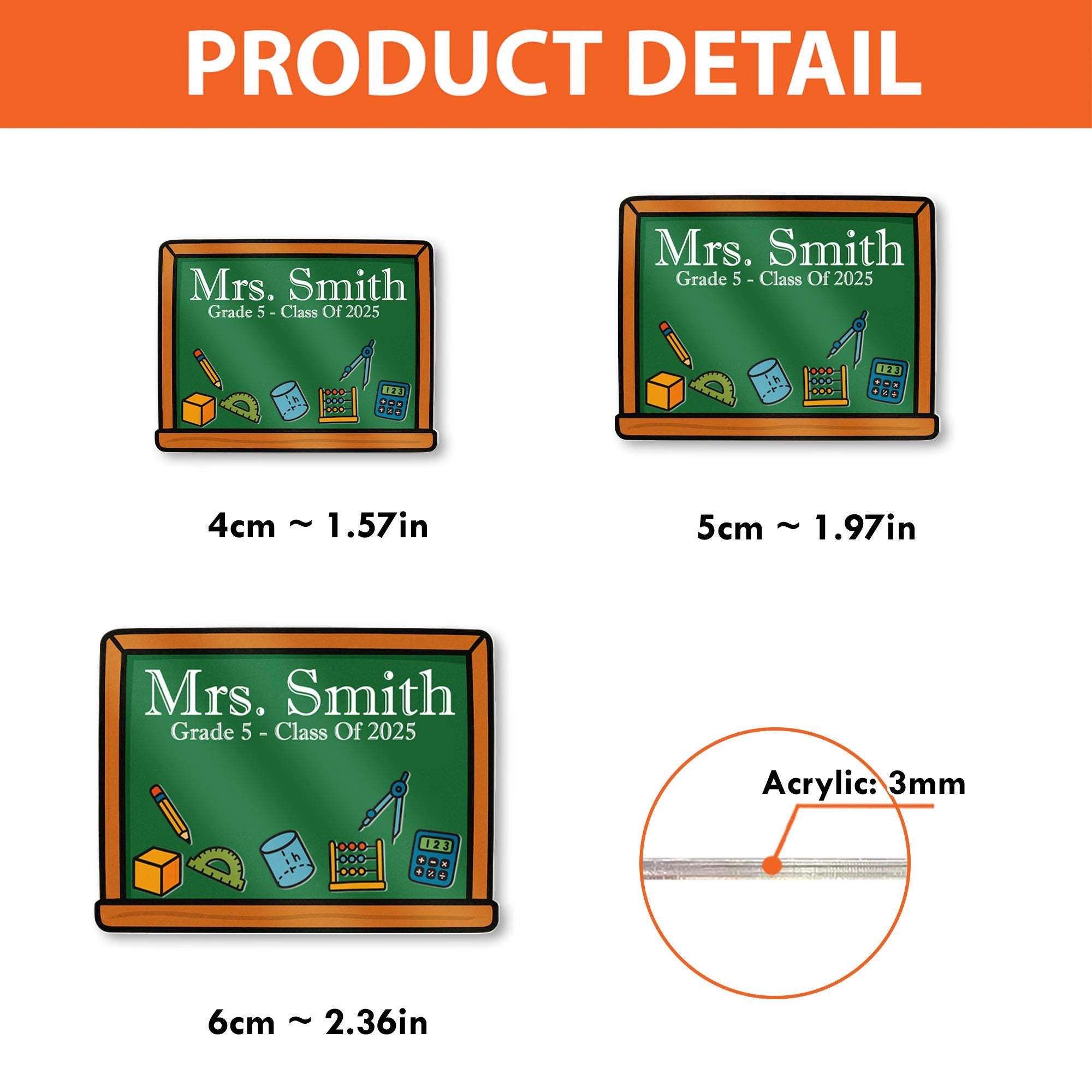 Personalized Math Teacher Shaker Badge Reel – Custom Chalkboard Design with Name & Math Icons, Shaker ID Holder for Class of 2025, Educators