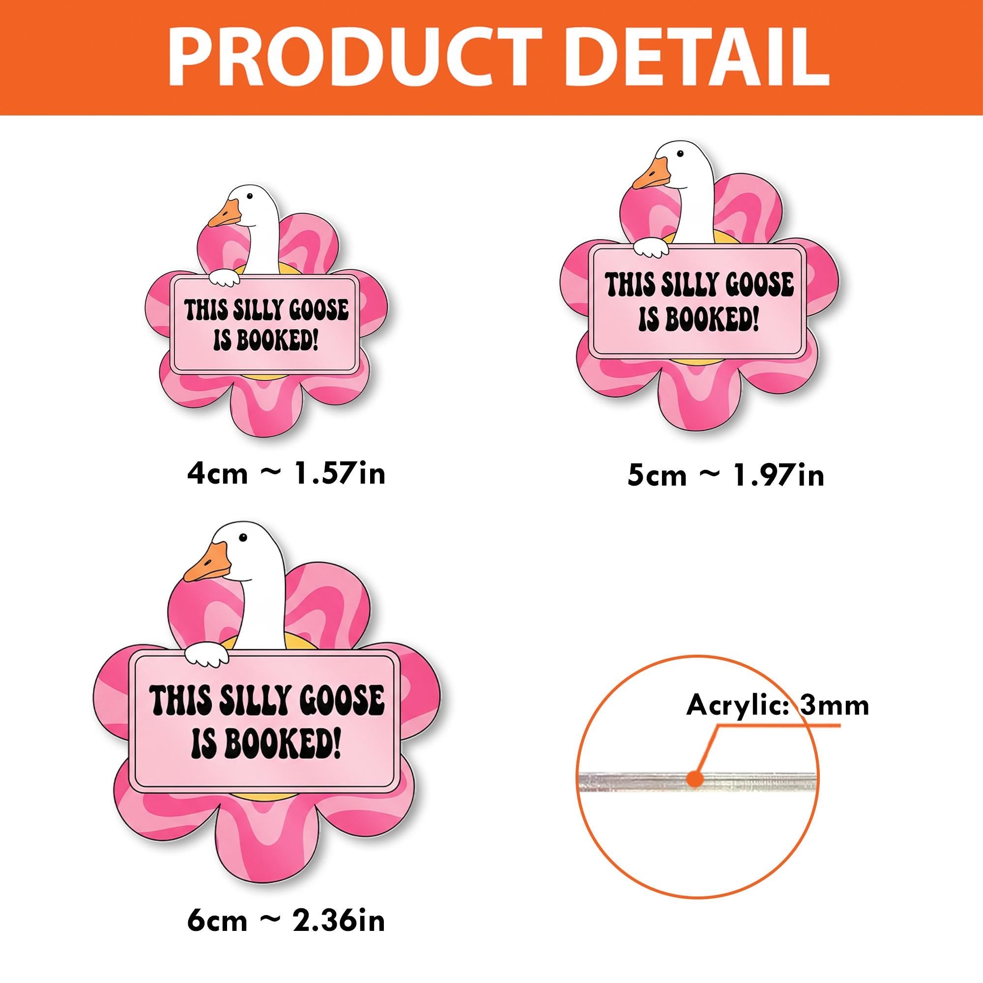 Funny Goose Badge Reel – “This Silly Goose Is Booked” Pink Flower Design, Cute ID Holder for Teachers, Librarians & Book Lovers, Educators