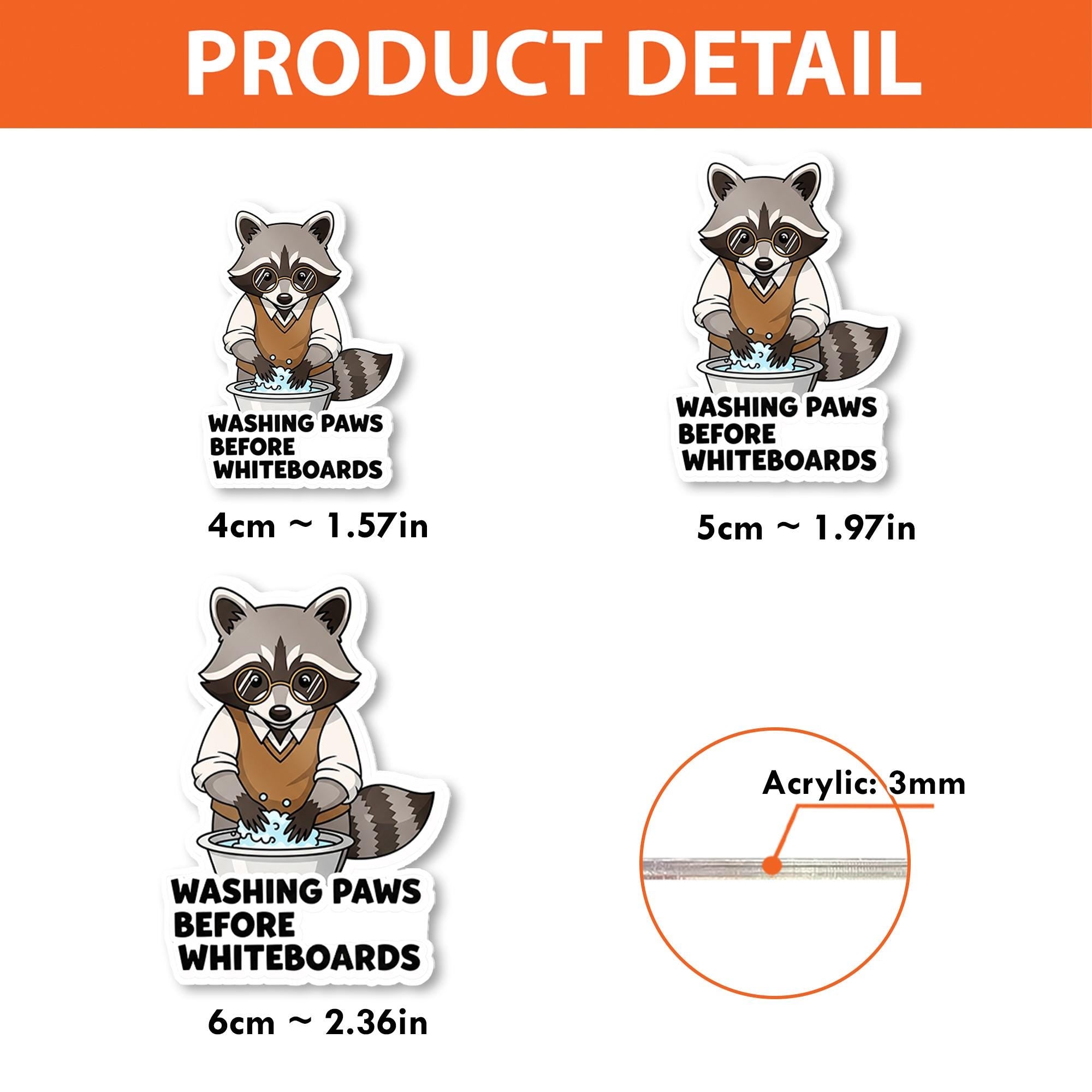 Funny Raccoon Teacher Badge Reel – “Washing Paws Before Whiteboards” ID Holder, Back to School Gift for Educators, Teachers, School Staffs