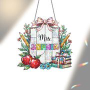 Custom Teacher Name Acrylic Window Hanging | Back to School Classroom Decor | Personalized Teacher Gift | Teacher Sign
