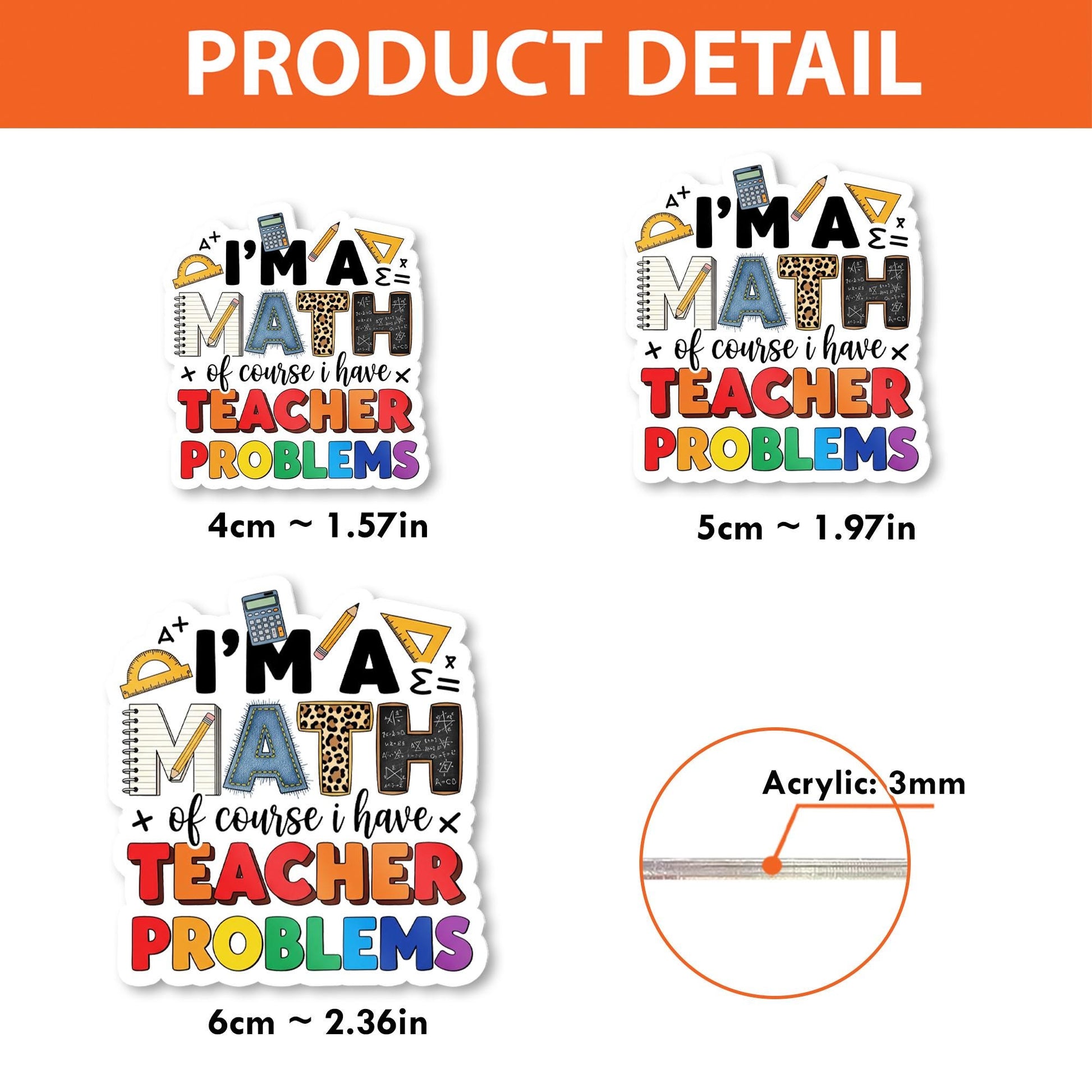 I'm a Math Teacher Badge Reel – Funny Teacher ID Holder, Teacher Problems Clip for Math Lovers, Back to School Teacher Gift, Math Humor Gift