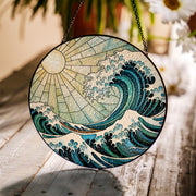 Sea-Themed Glass Suncatcher – Nautical Decor for Ocean Lovers – Perfect Father's Day Gift for Beach Enthusiasts