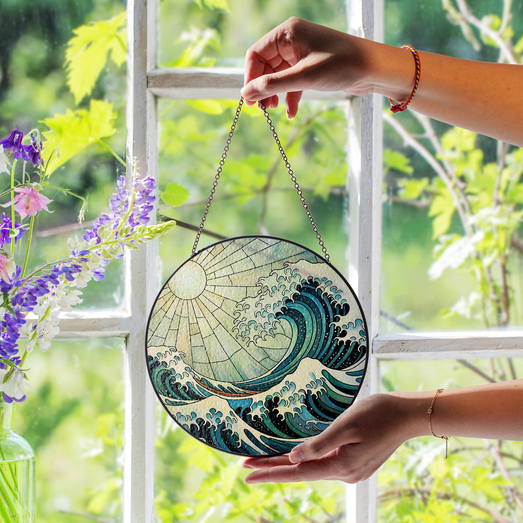 Sea-Themed Glass Suncatcher – Nautical Decor for Ocean Lovers – Perfect Father's Day Gift for Beach Enthusiasts