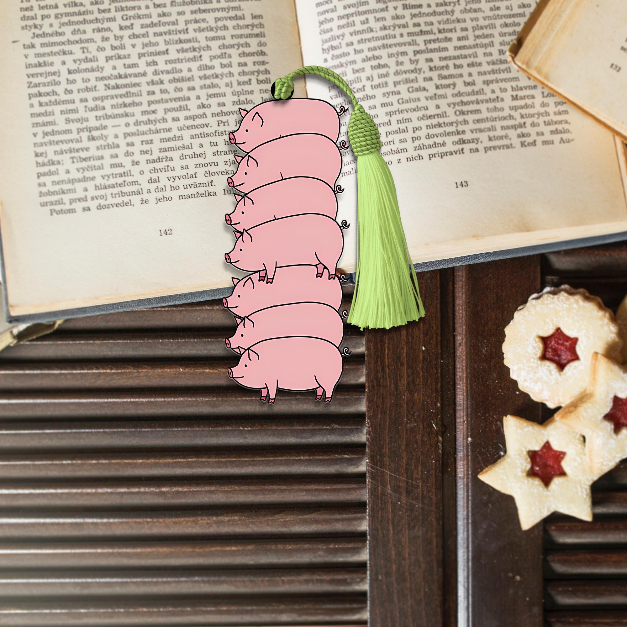 Stack Of Piggy Bookmark, Piggy Lover Book Merch, Gift For Book Lover, Bookish Gift, Pig Lover, Funny Bookmark, Kute Bookish Gift