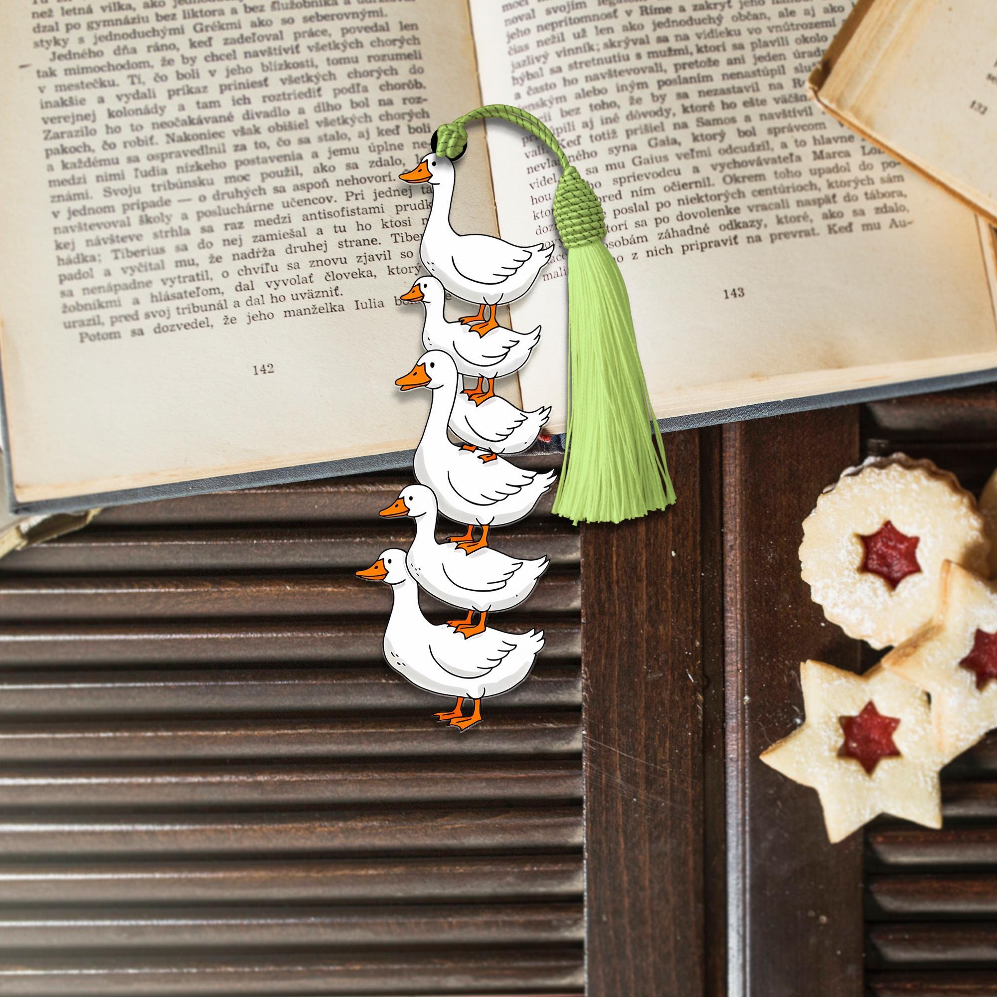 Silly Goose Stack Bookmark, Funny Goose Gift, Cute Animal Book Marker, Bookish Gift for Readers, Goose Lover Gift, Stocking Stuffer