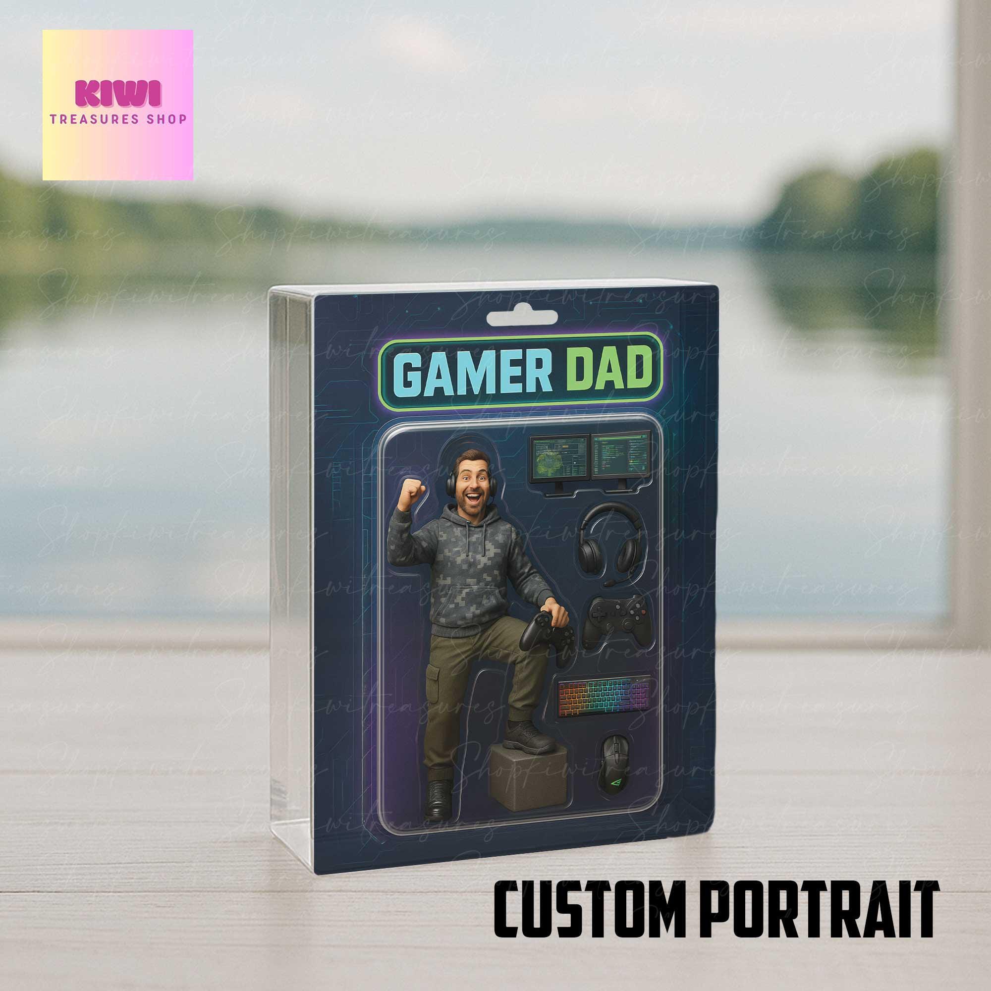 Custom Potrait Gamer Dad ACRYLIC blocks | Personalized Gamer Gift | Gaming Dad Keepsake | Video Game Lover Gift | Unique Father’s Day