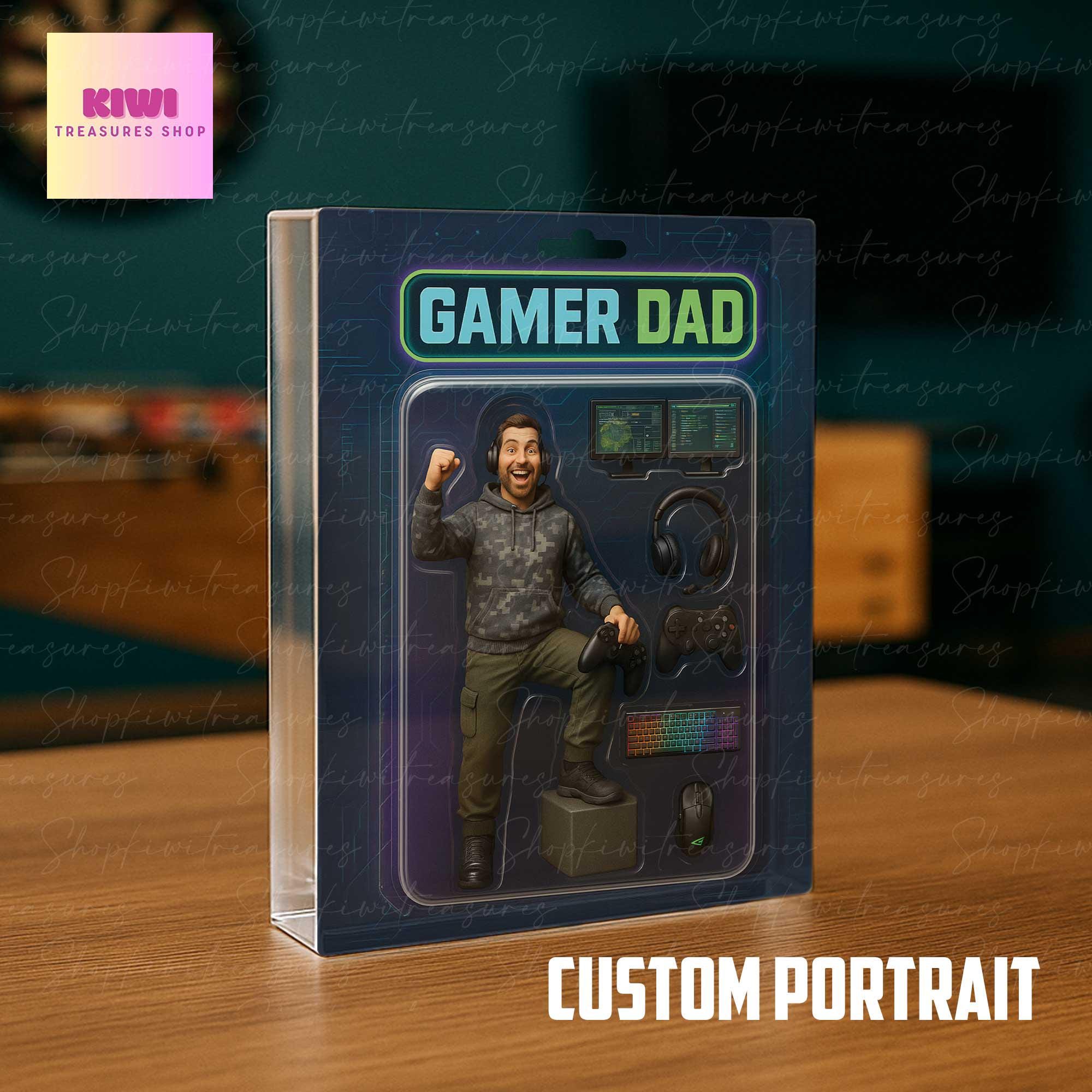 Custom Potrait Gamer Dad ACRYLIC blocks | Personalized Gamer Gift | Gaming Dad Keepsake | Video Game Lover Gift | Unique Father’s Day