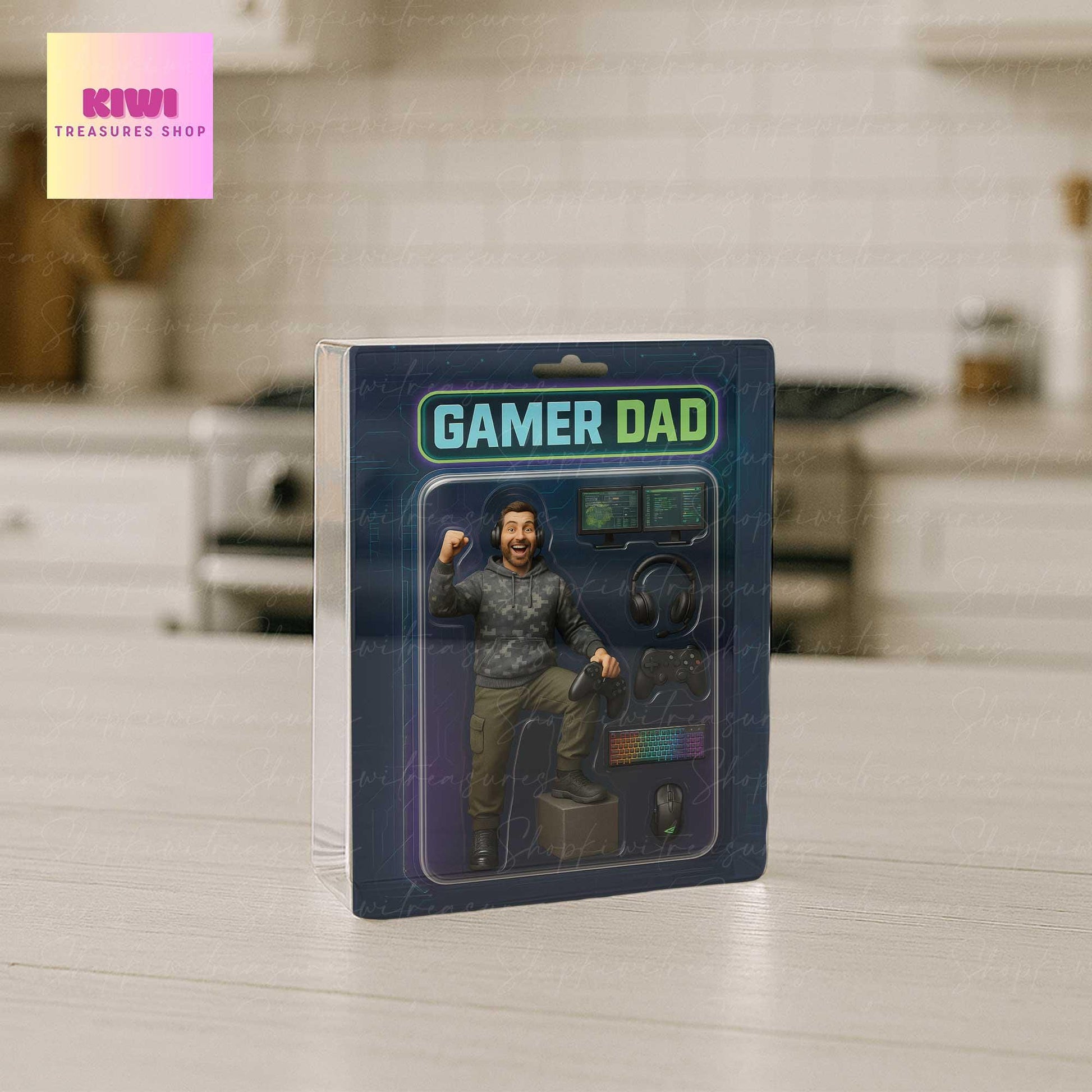 Custom Potrait Gamer Dad ACRYLIC blocks | Personalized Gamer Gift | Gaming Dad Keepsake | Video Game Lover Gift | Unique Father’s Day