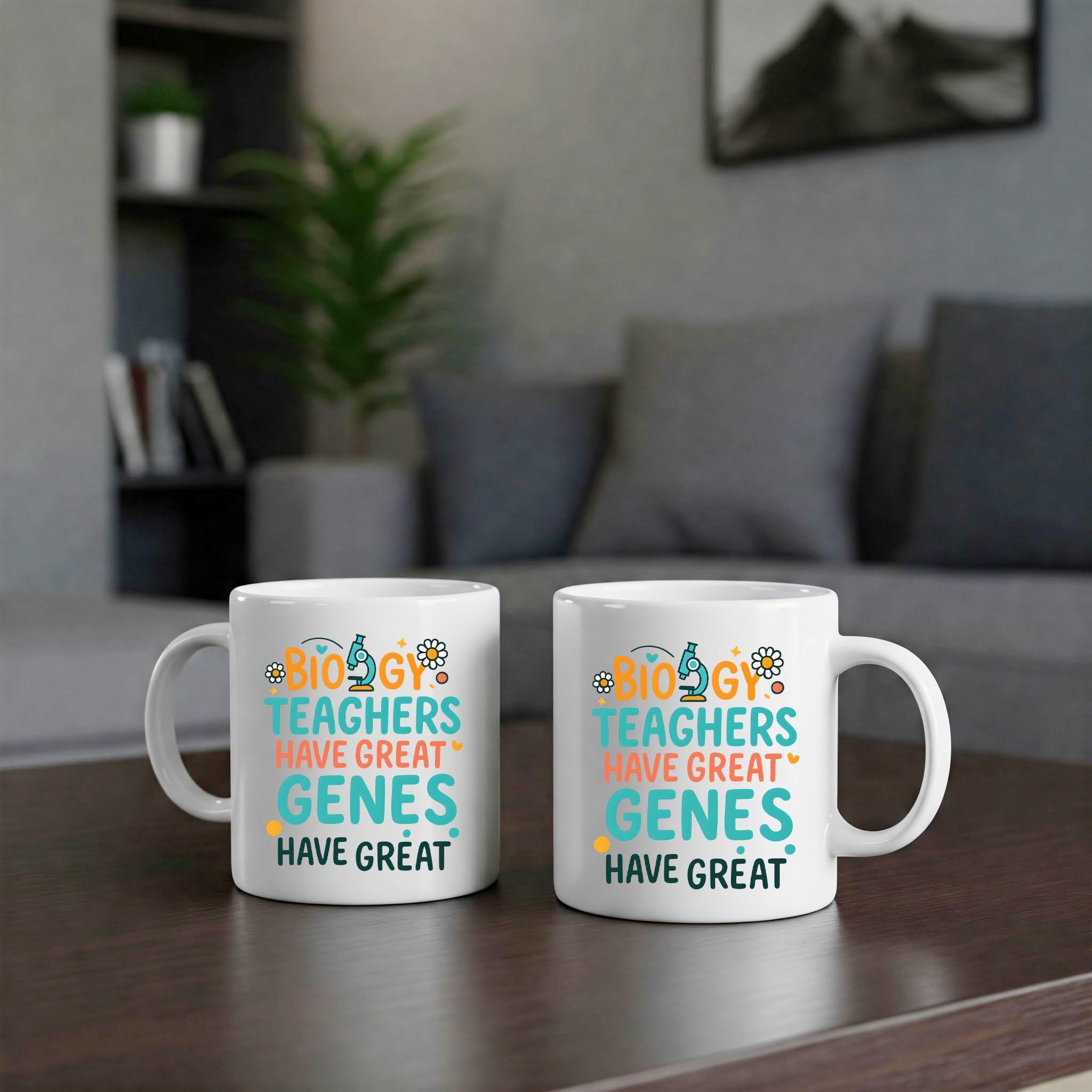 Funny Biology Teacher Mug | Back to School Science Teacher Gift | Great Genes Pun Coffee Cup | Teacher Appreciation Mug