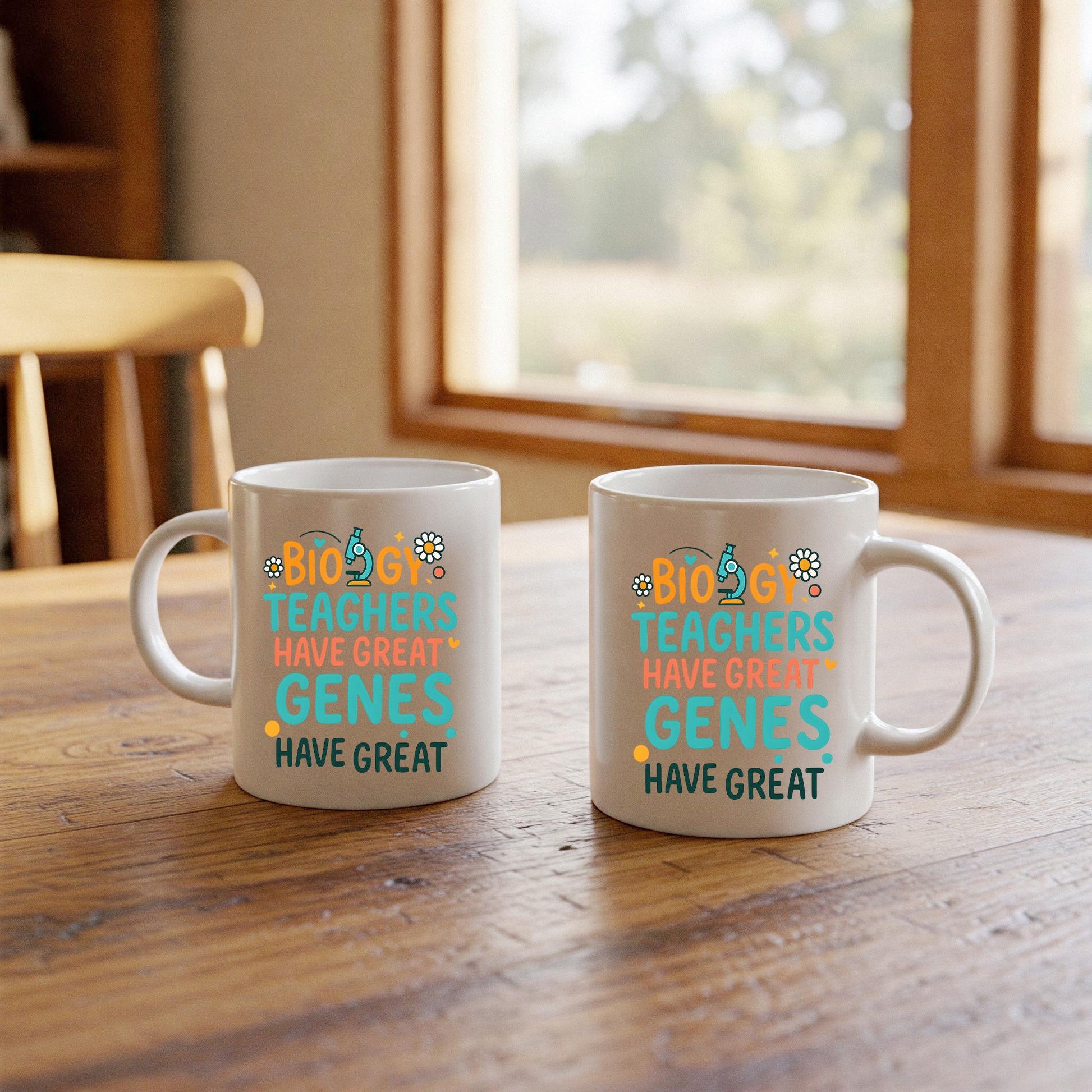 Funny Biology Teacher Mug | Back to School Science Teacher Gift | Great Genes Pun Coffee Cup | Teacher Appreciation Mug