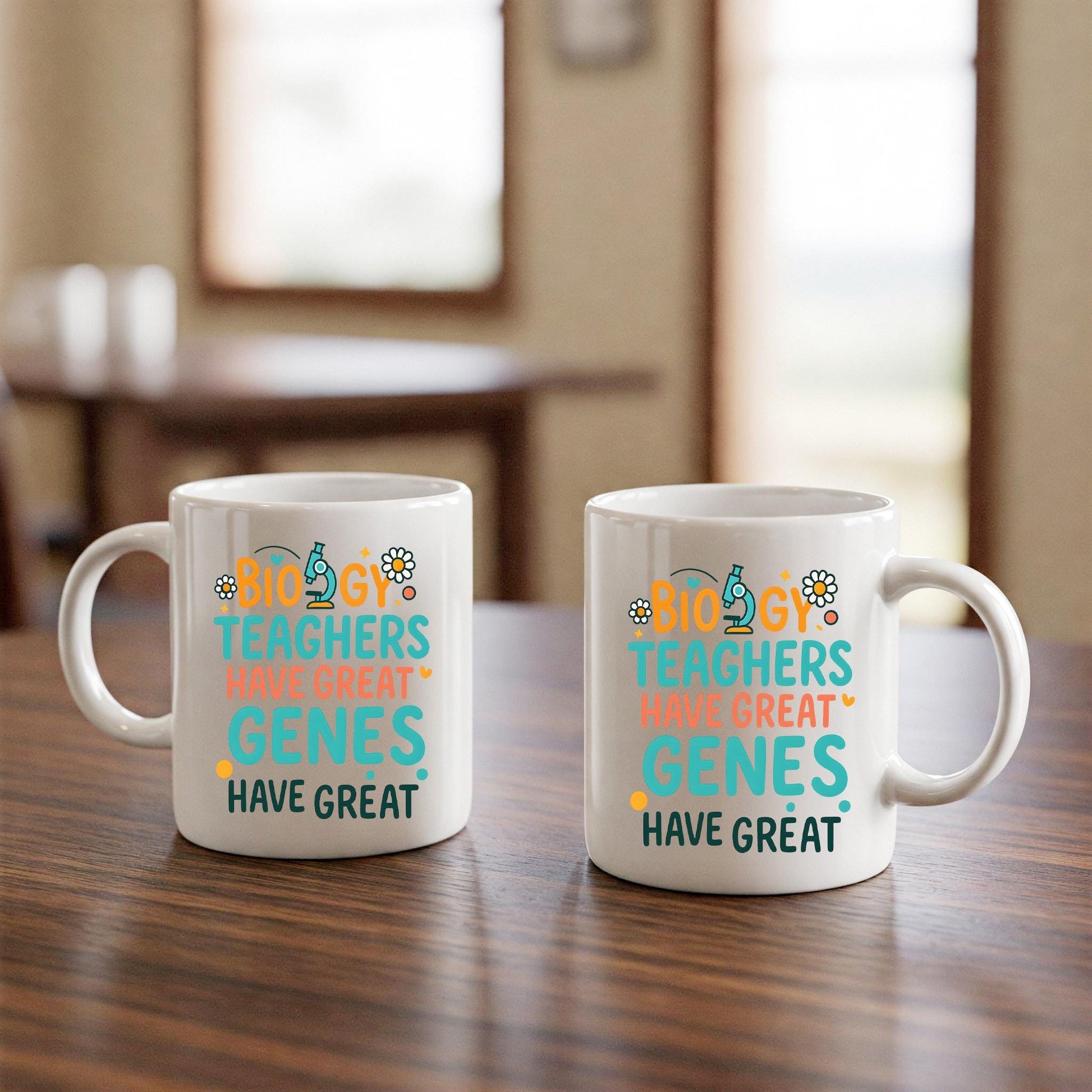 Funny Biology Teacher Mug | Back to School Science Teacher Gift | Great Genes Pun Coffee Cup | Teacher Appreciation Mug