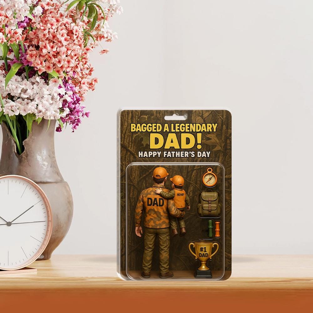 Personalized Hunter Dad 2D FLAT ACRYLIC Plaque,Father's Day Gift , Hunter Dad Gift, Gift for Husband, Happy Fathers Day, Hunter Lover Gift