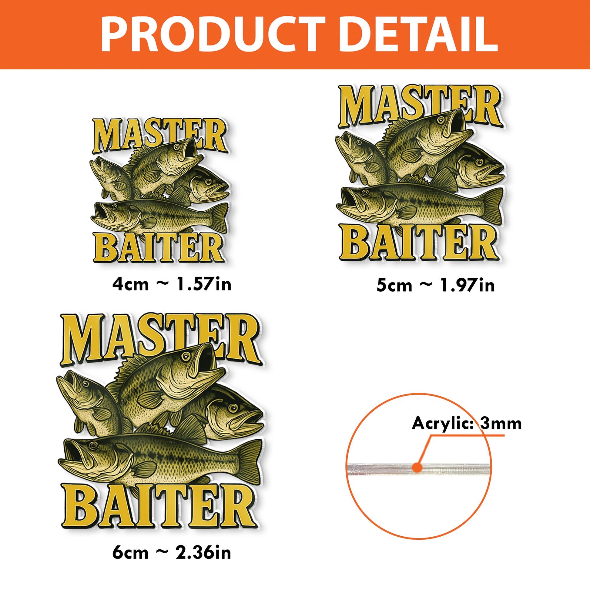 Master Baiter Badge Reel, Funny Fishing Retractable ID Holder, Bass Fish Angler Gift, Humorous Fisherman Work Accessory, Office Gag Gift