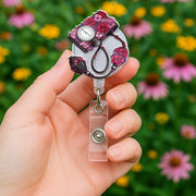 Floral Blood Pressure Cuff Badge Reel, Cute Retractable ID Holder for Nurse, Doctor, Medical Staff, Nursing Student Graduation Gift