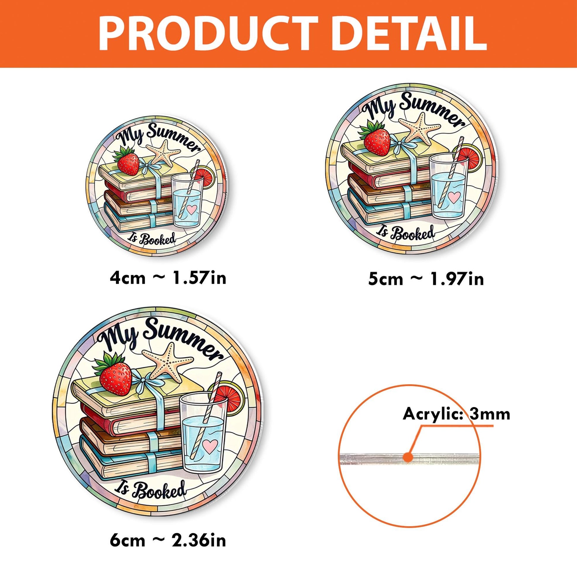 My Summer Is Booked Badge Reel - Beach Reads, Stacked Books & Starfish - Cute Retractable ID Holder for Teachers, Librarians, Book Lovers