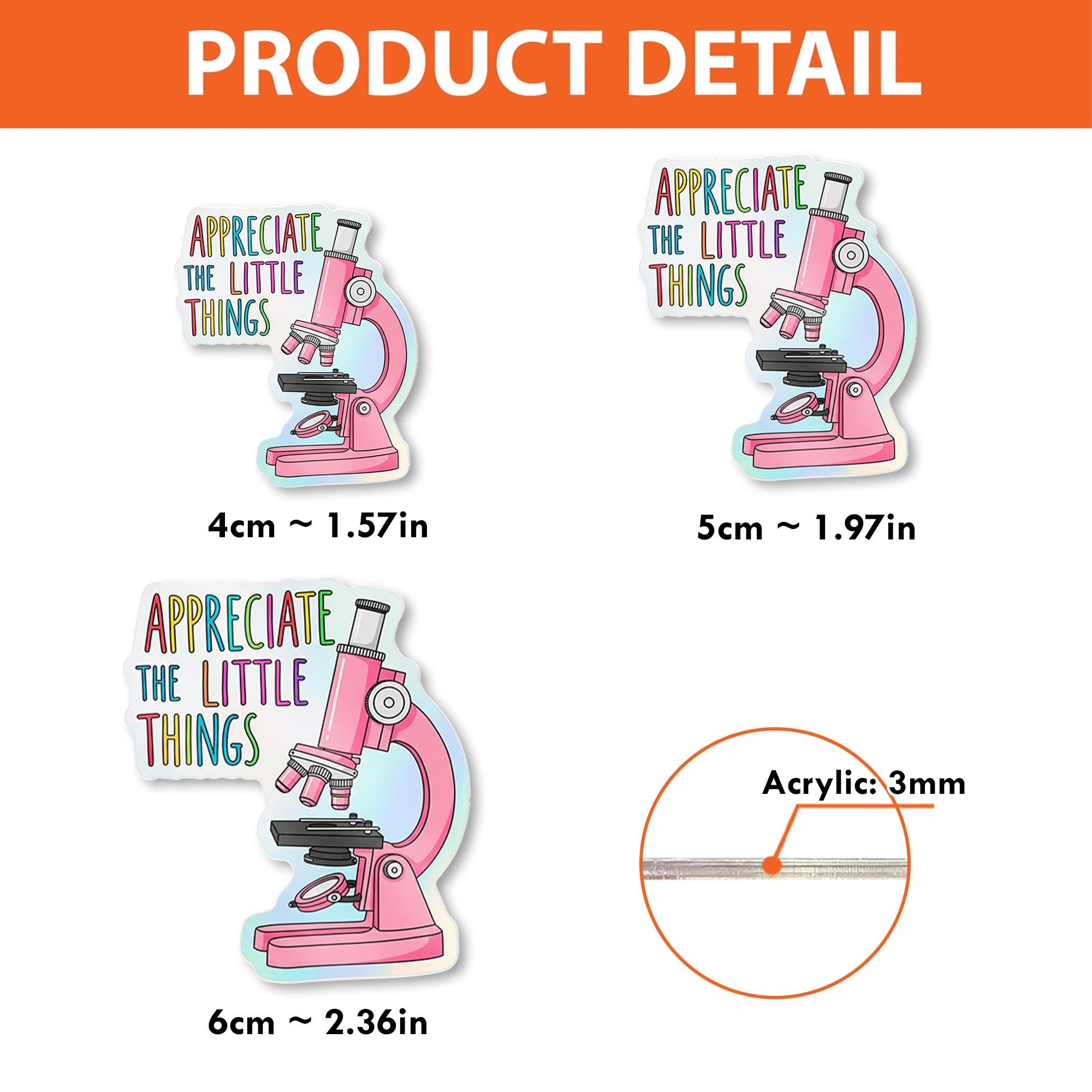 Microscope Badge Reel, Cute Science ID Holder, Appreciate the Little Things, Lab Tech Gift, Medical Badge Clip for Nurses