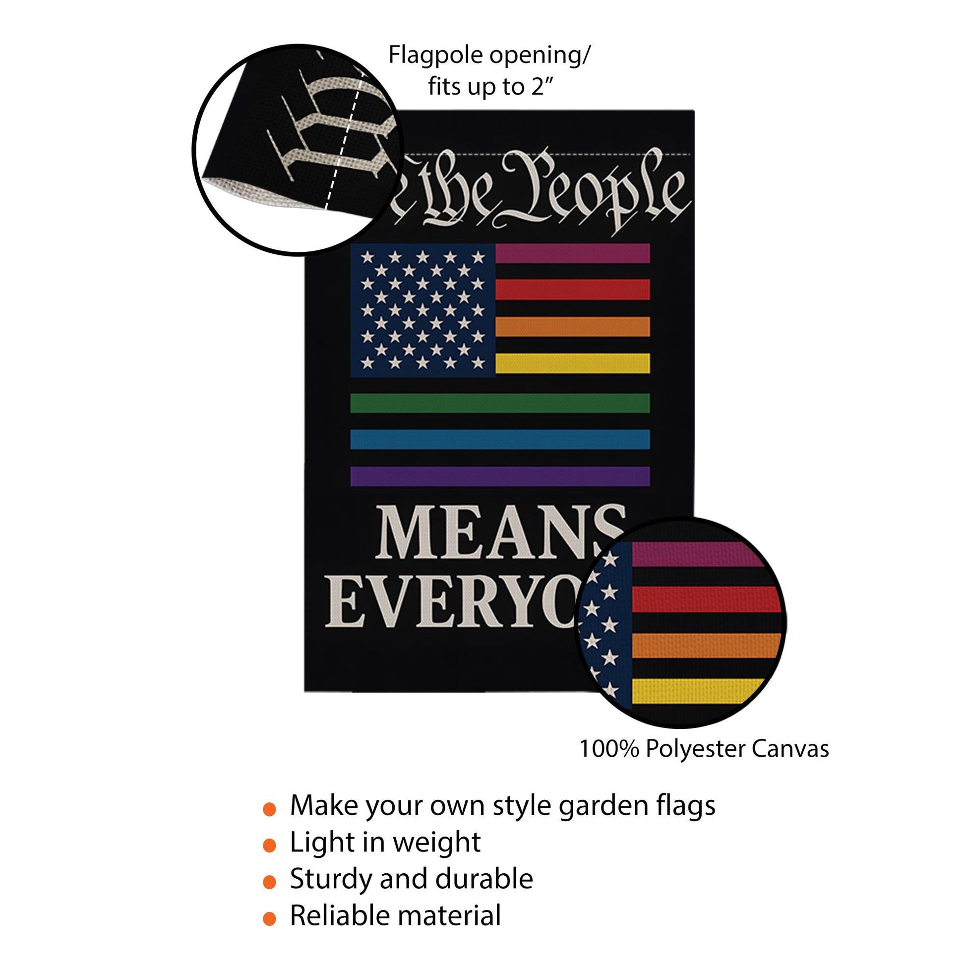 Pride Garden Flag LGBTQ+ | We The People Means Everyone Yard Flag | Inclusive Outdoor Decor | Equality Flag for Pride Month Celebration