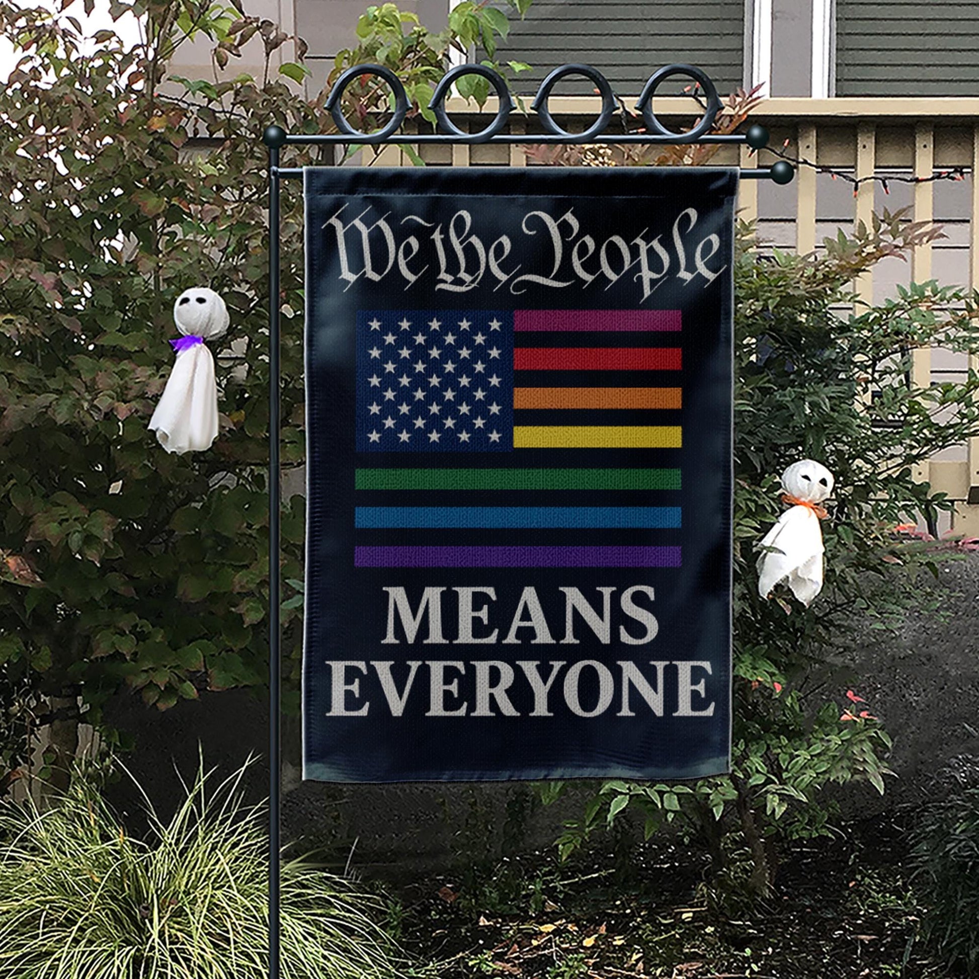 Pride Garden Flag LGBTQ+ | We The People Means Everyone Yard Flag | Inclusive Outdoor Decor | Equality Flag for Pride Month Celebration