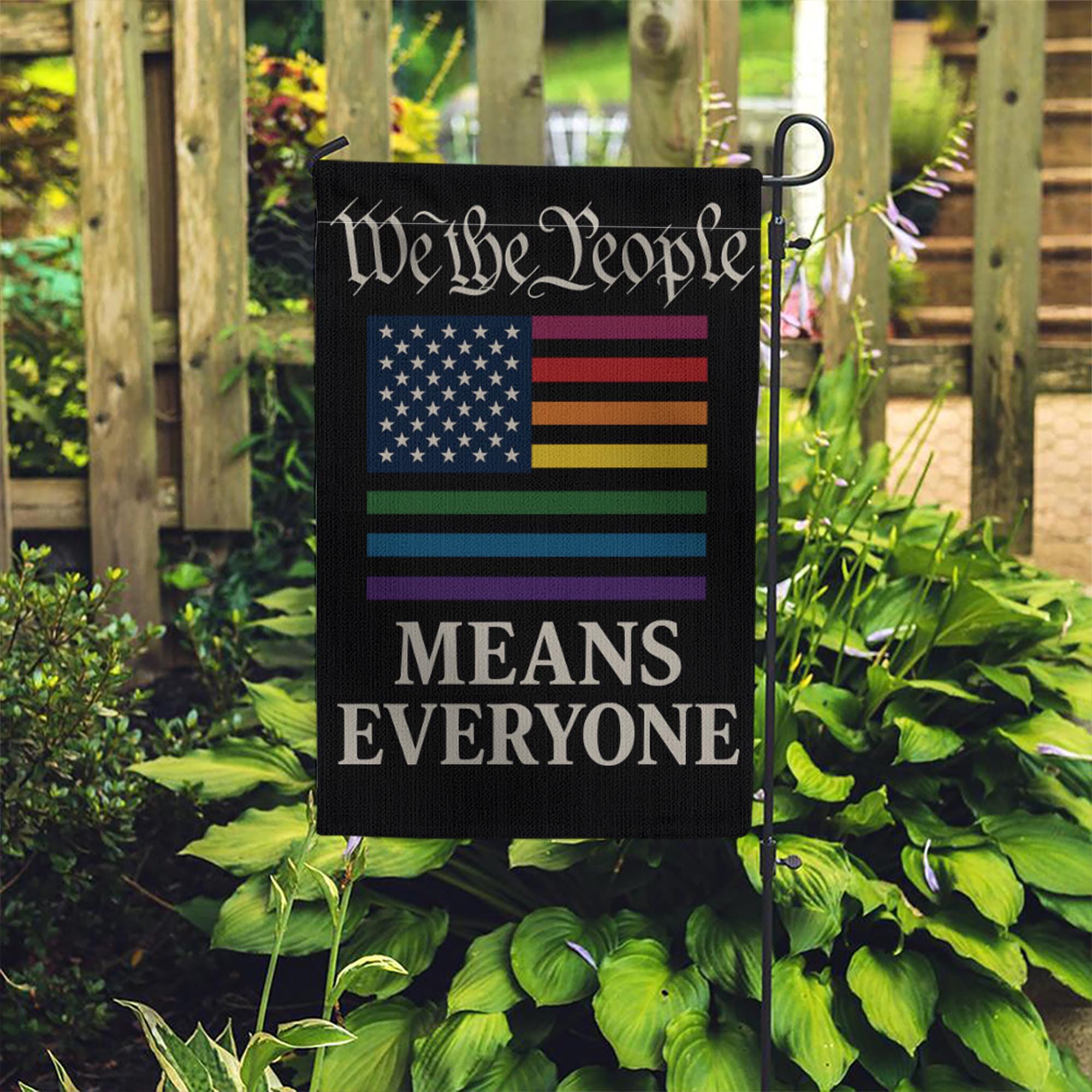Pride Garden Flag LGBTQ+ | We The People Means Everyone Yard Flag | Inclusive Outdoor Decor | Equality Flag for Pride Month Celebration