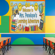 Personalized Teacher Classroom Tapestry, Welcome Back to School Banner, Custom Learning Adventure Wall Decor, Classroom Decor