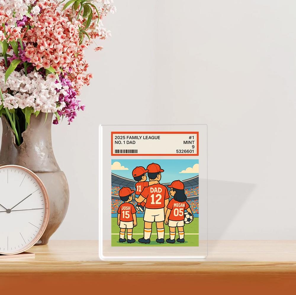 Custom Father's Day Gift, Daddy's Dream Team ACRYLIC Block, Soccer Gift For Dad, Father's Day Gift for Daddy, Soccer Custom No.1 Dad Plaque