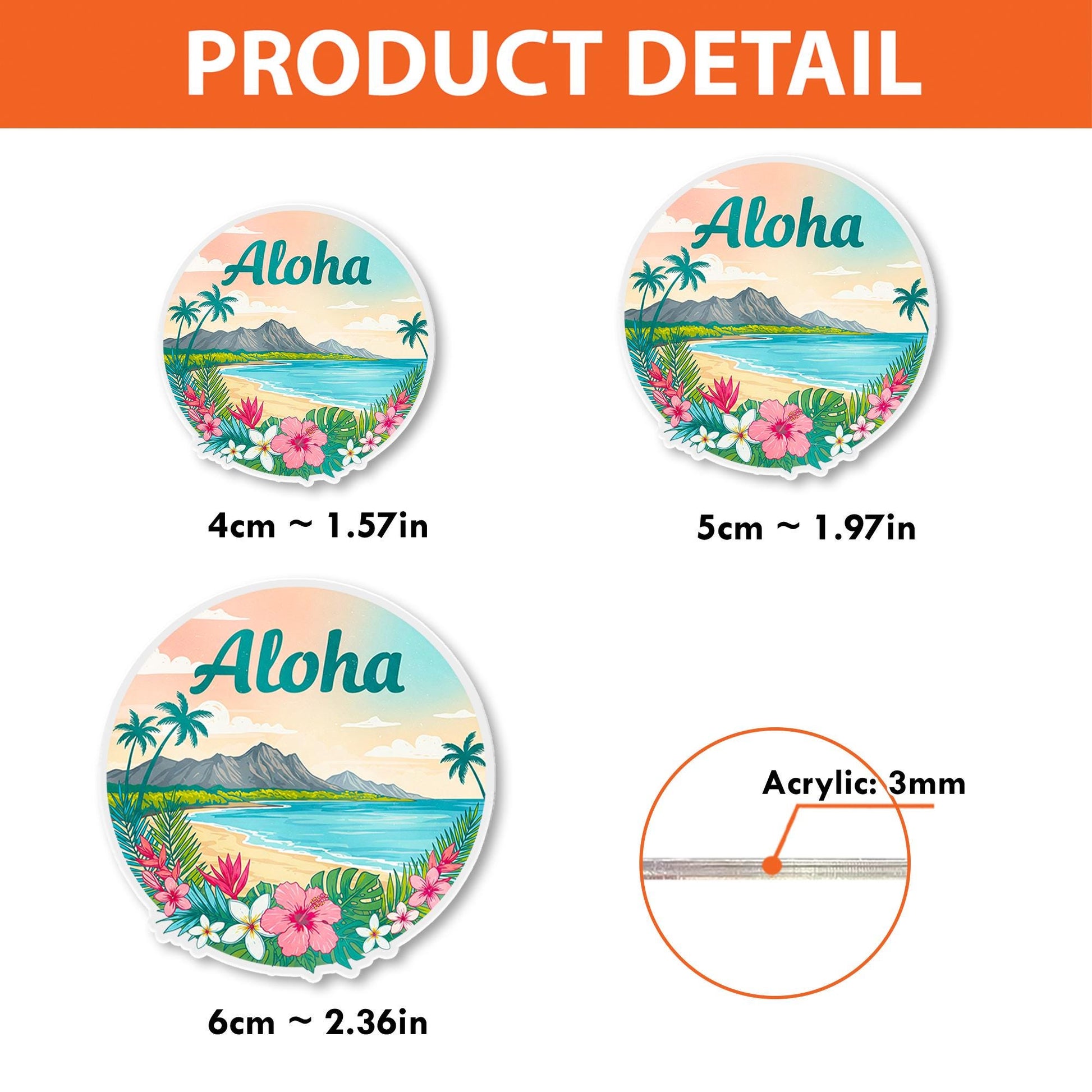 Aloha Beach Badge Reel, Tropical Ocean Sunset Retractable ID Holder, Hawaiian Flower Nurse Badge Clip, Summer Vacation Teacher Gift