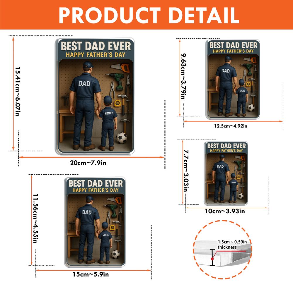 Custom Father's Day 2D FLAT Plaque, Best Dad Ever Gift, Mechanic Dad Sign, Handy Dad Decor, Personalized Dad and Son Keepsake, Husband Gift