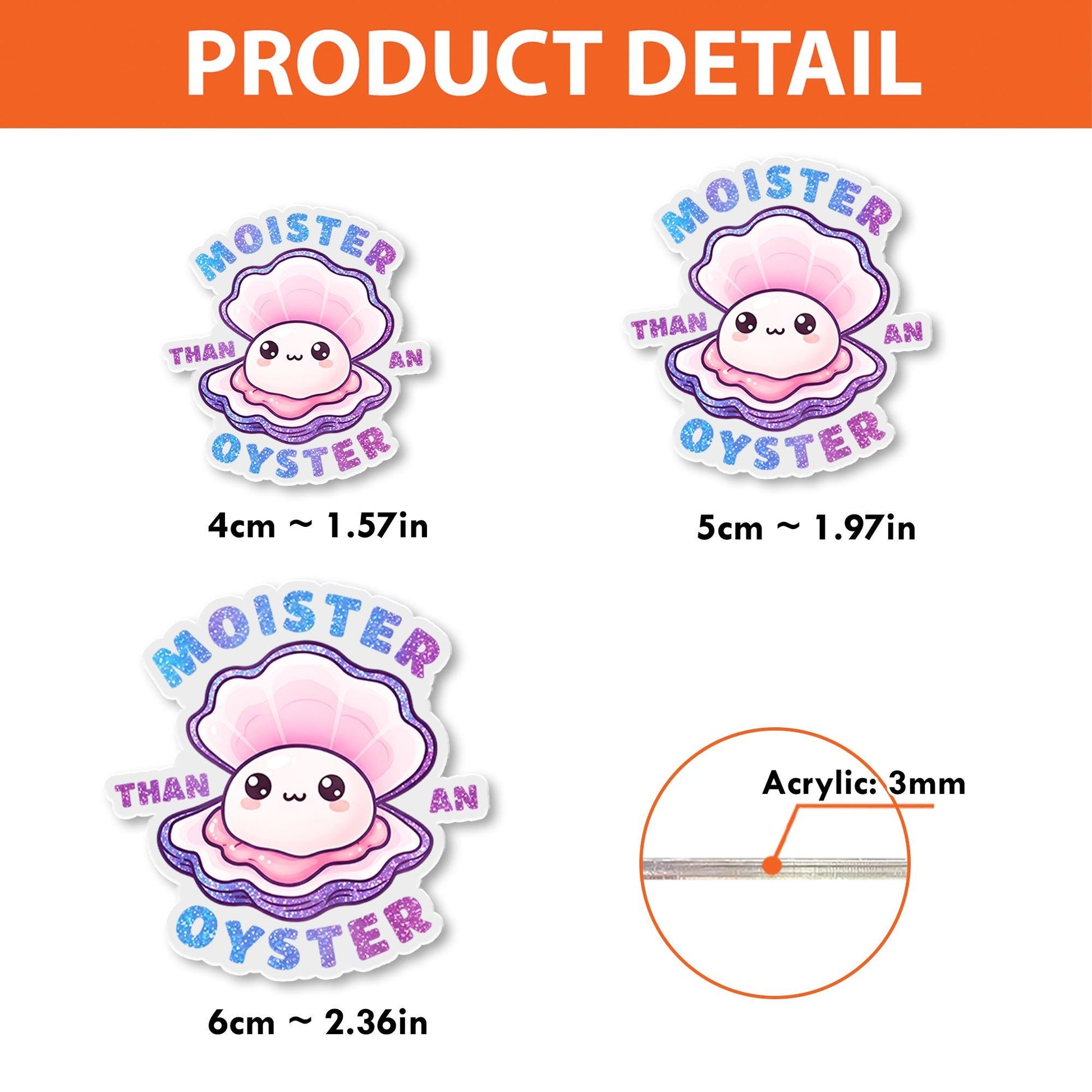Happy Little Oyster and Clam Badge Reel - Cute Kawaii Smiling Shell Retractable ID Holder for Nurses, Teachers, and Office Staff