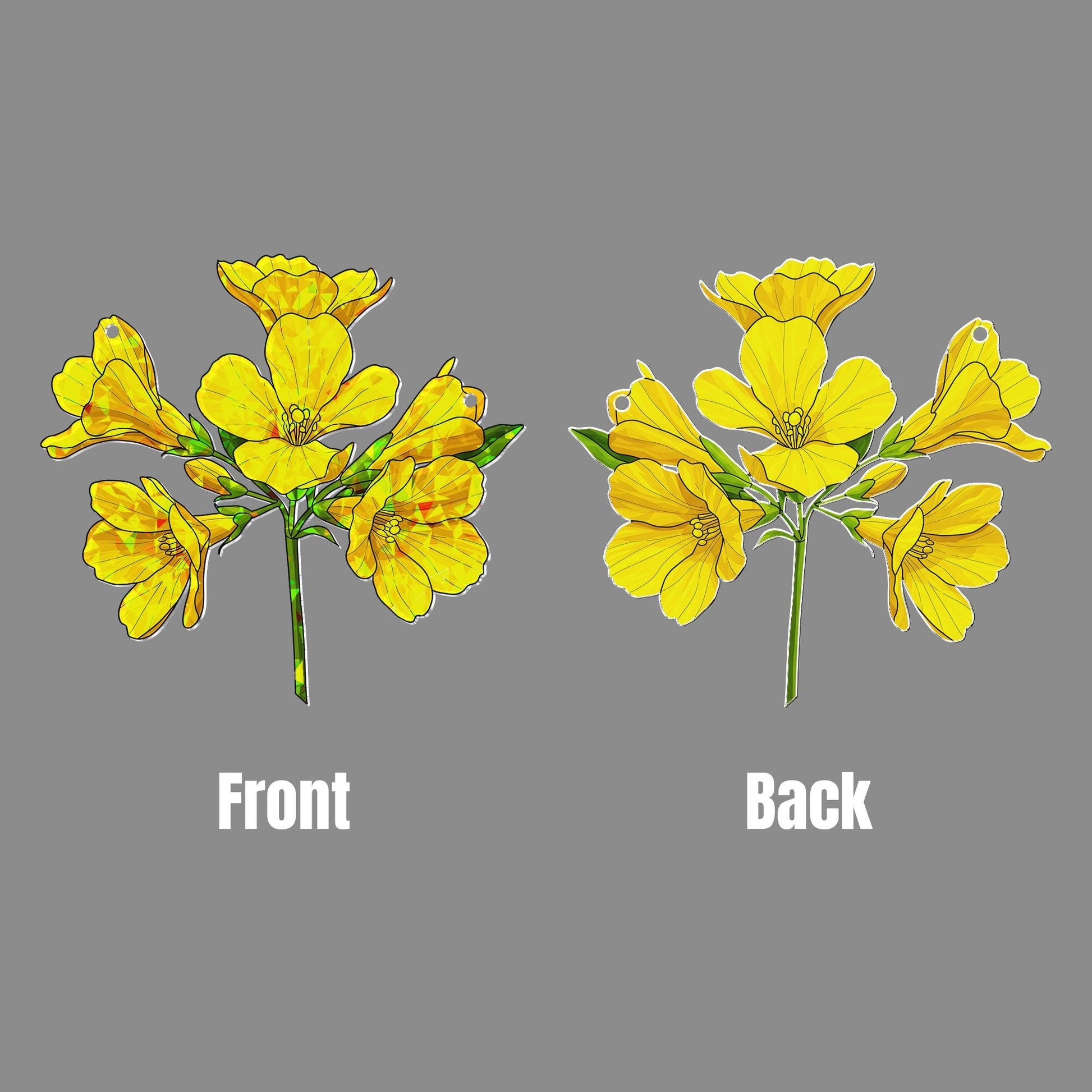 South Carolina Yellow Jessamine Flower Botanical Acrylic Ornament, Nature Inspired Hanging Art, Home Decoration, Spring Summer Decor
