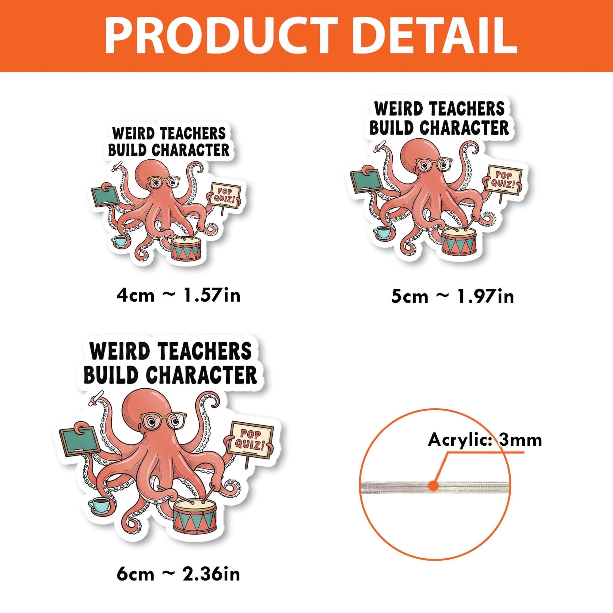 Funny Octopus Teacher Badge Reel – “Weird Teachers Build Character” ID Holder for Educators, Back to School Classroom Accessory
