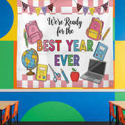 Personalized Back to School Tapestry, Classroom Wall Decor, First Day of School Sign, Teacher Banner,Best Year Ever Tapestry,Classroom Decor
