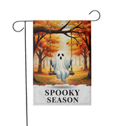 Adorable Ghost Spooky Season Garden Flag - Fall Halloween Outdoor Decor - Cute Boo Porch Banner - Autumn Yard Art