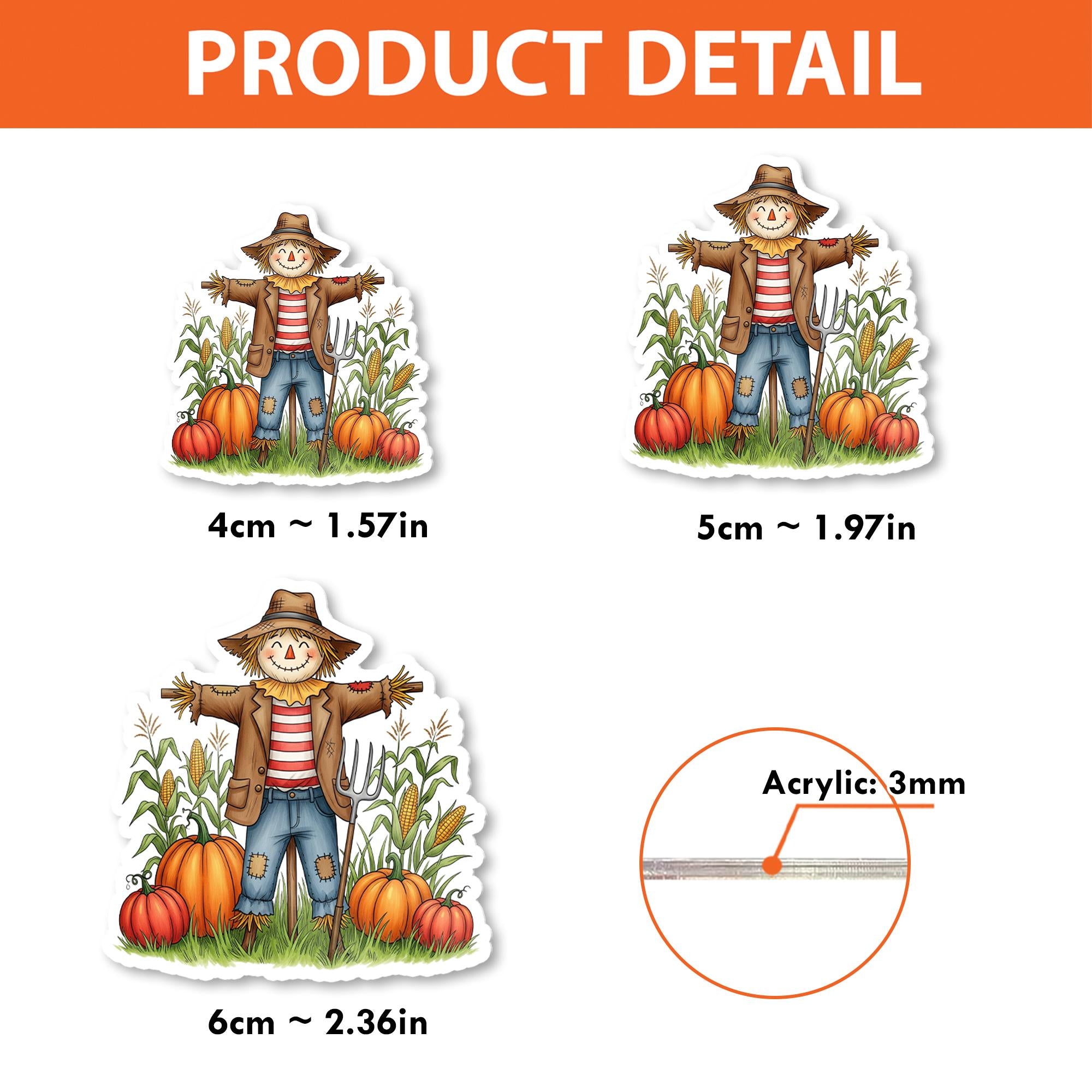 Adorable Scarecrow & Pumpkin Badge Reel - Fall Harvest Retractable ID Holder - Nurse Teacher Student Gift - Autumn Farm Decor