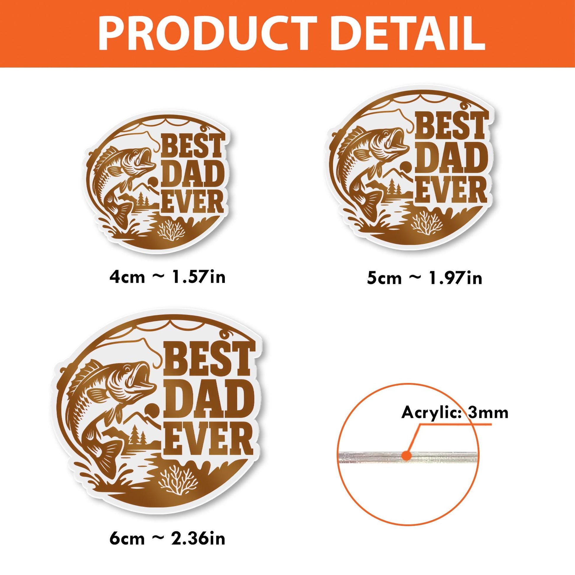 Best Dad Ever Fishing Badge Reel | Father's Day Gift for Fisherman | Dad ID Clip | Funny Work Badge Holder | Fishing Lover Accessory