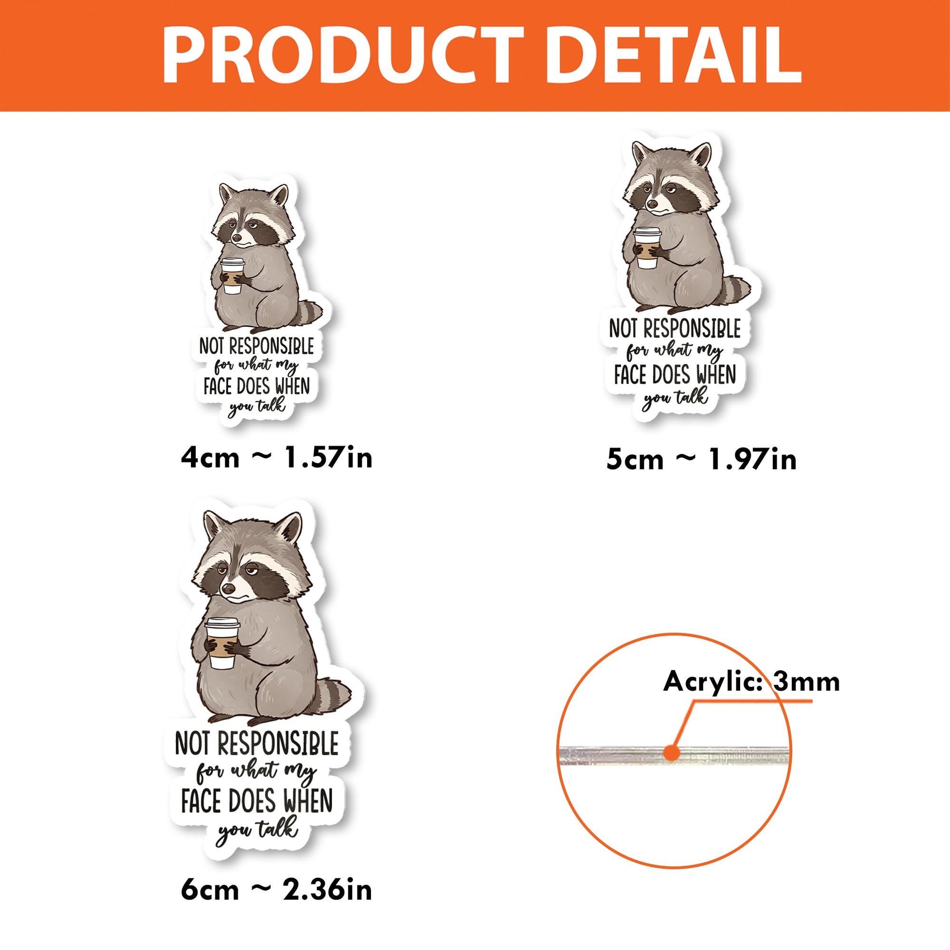 Funny Raccoon Badge Reel – Not Responsible for What My Face Does When You Talk – Cute ID Holder for Nurses, Teachers, Office Humor