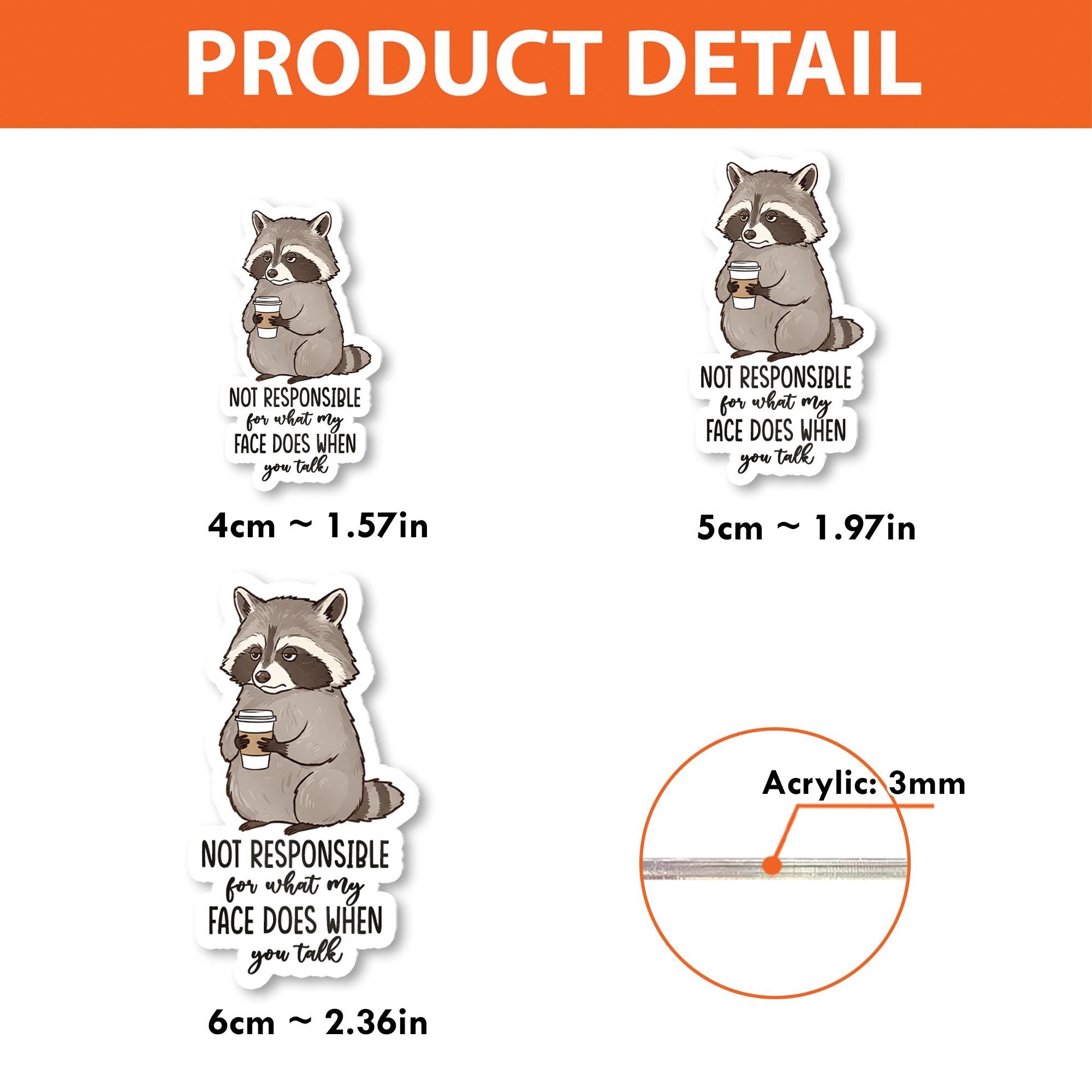 Funny Raccoon Badge Reel – Not Responsible for What My Face Does When You Talk – Cute ID Holder for Nurses, Teachers, Office Humor
