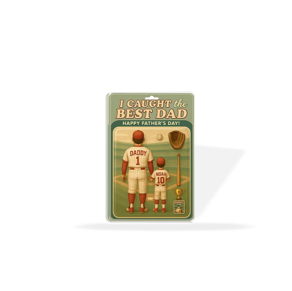 Custom Baseball Dad Acrylic Block | Father’s Day Gift from Son | Personalized Sports Dad Keepsake | I Caught the Best Dad Sign