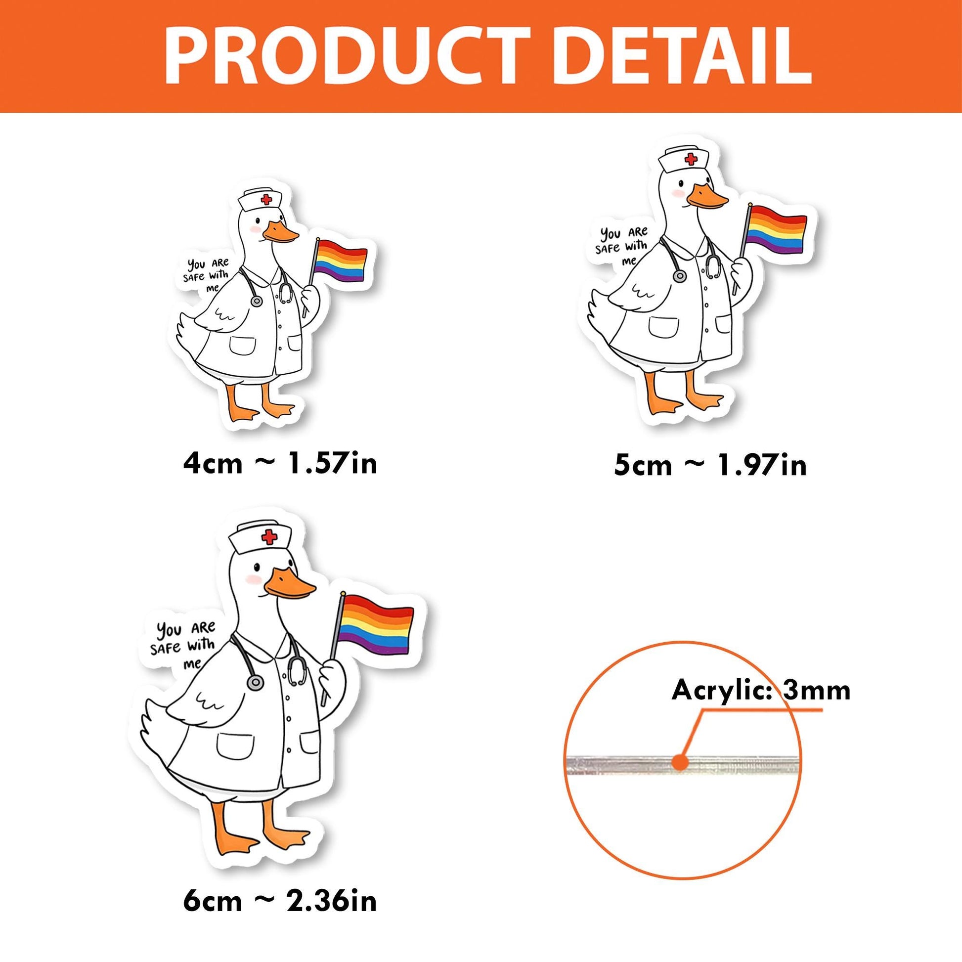 LGBT Pride Goose Badge Reel | Funny Rainbow ID Clip | Cute LGBTQ Work Accessory | Retractable Badge Holder Gift for Nurses