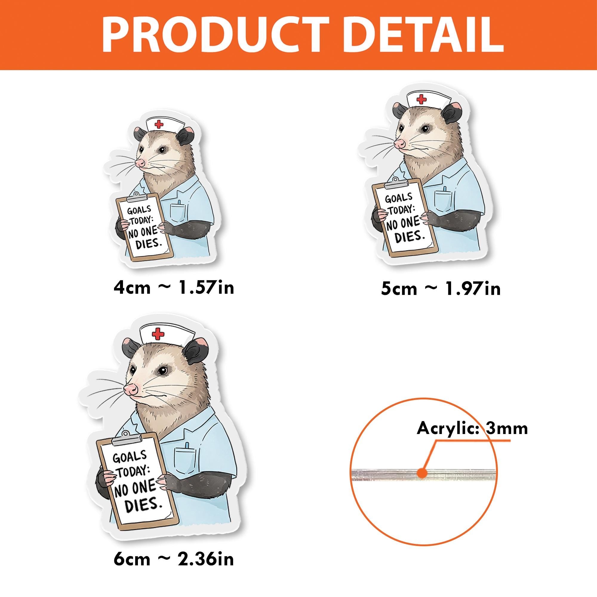 Funny Possum Nurse Badge Reel | Cute Medical ID Clip | Possum Hospital Badge Holder | Vet Tech Gift | Retractable Work Accessory
