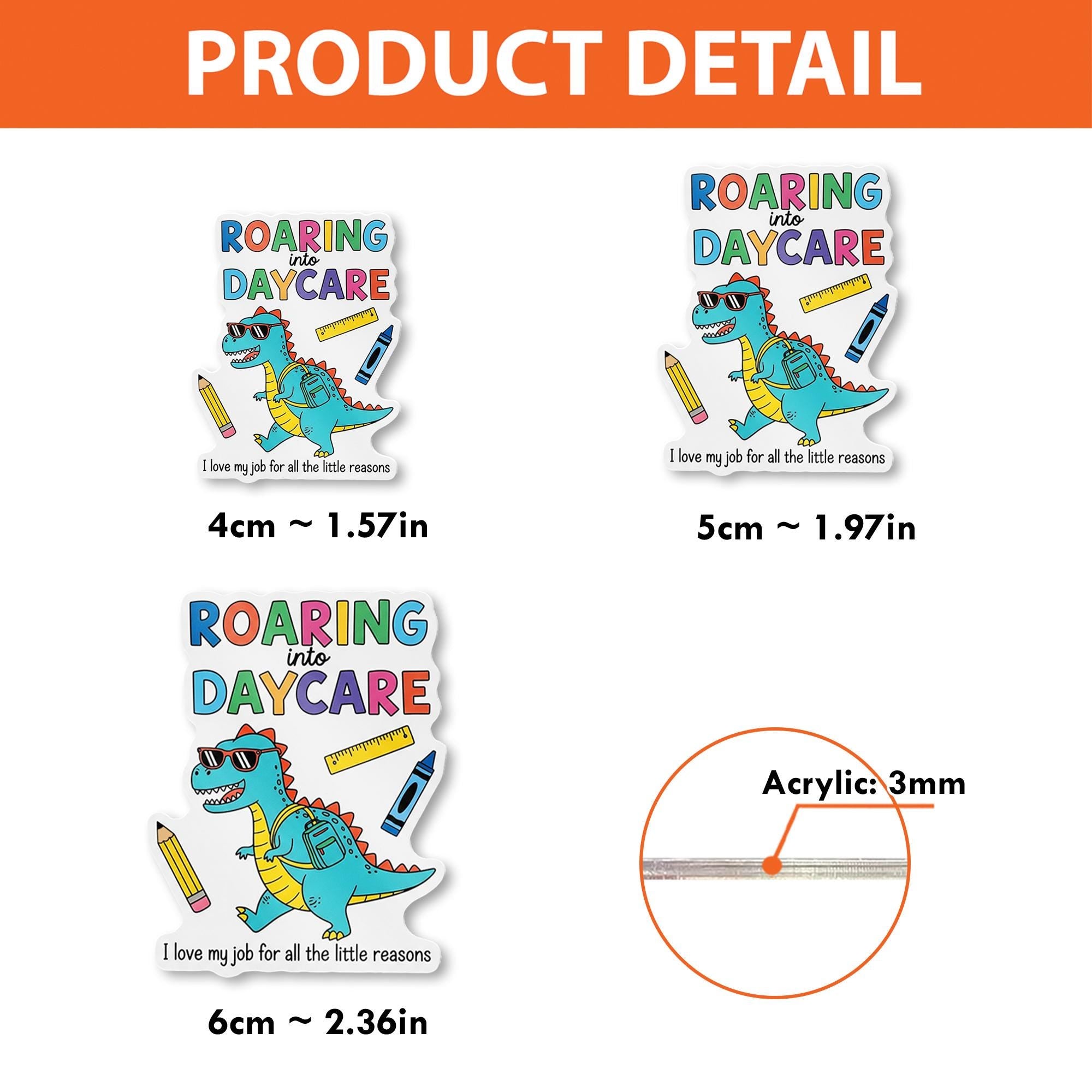Roaring Into Daycare Badge Reel, Cute Dino ID Holder, Pre-K Teacher Gift, Preschool Lanyard, Fun Retractable Name Tag Clip
