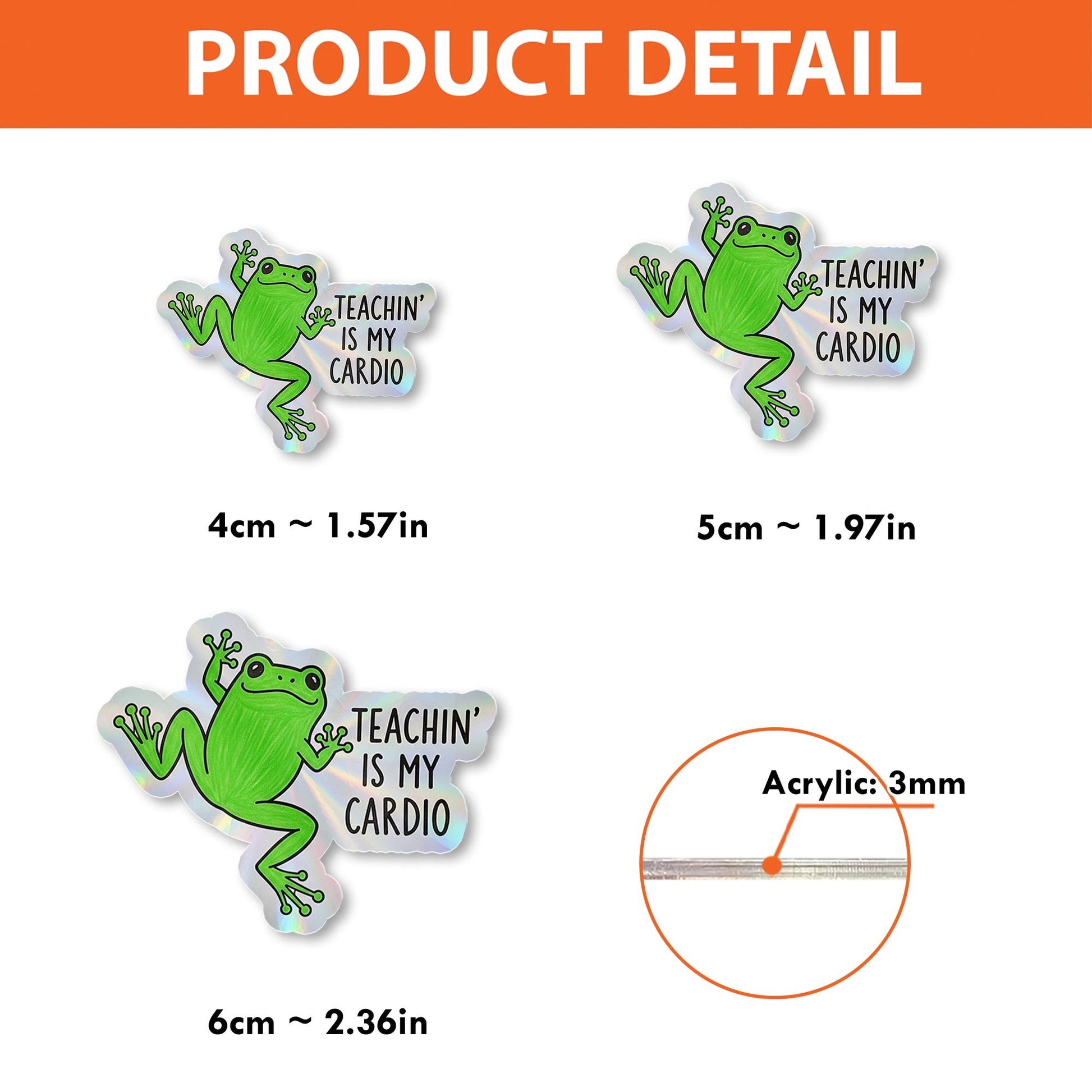 Frog Badge Reel, Teachin' Is My Cardio Badge Holder, Funny Teacher ID Reel, Retractable Badge Clip, Cute Teacher Gift, Lanyard Accessory