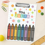 Personalized Acrylic Clipboard with Name - Cute Custom Teacher Gift, School Supplies, Classroom Decor, Back to School Clipboard