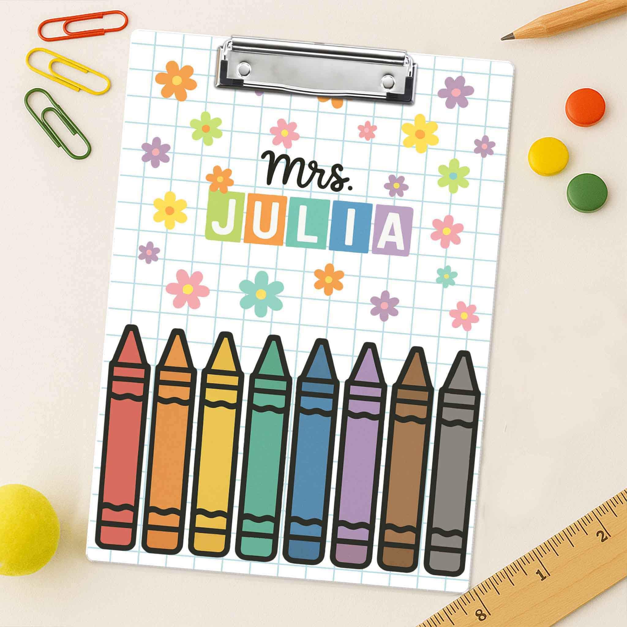 Personalized Acrylic Clipboard with Name - Cute Custom Teacher Gift, School Supplies, Classroom Decor, Back to School Clipboard