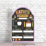 Custom First Day of School Board – Reusable Milestone Sign for Kids – Chalkboard Style Sign – Back to School Photo Prop for Girls & Boys