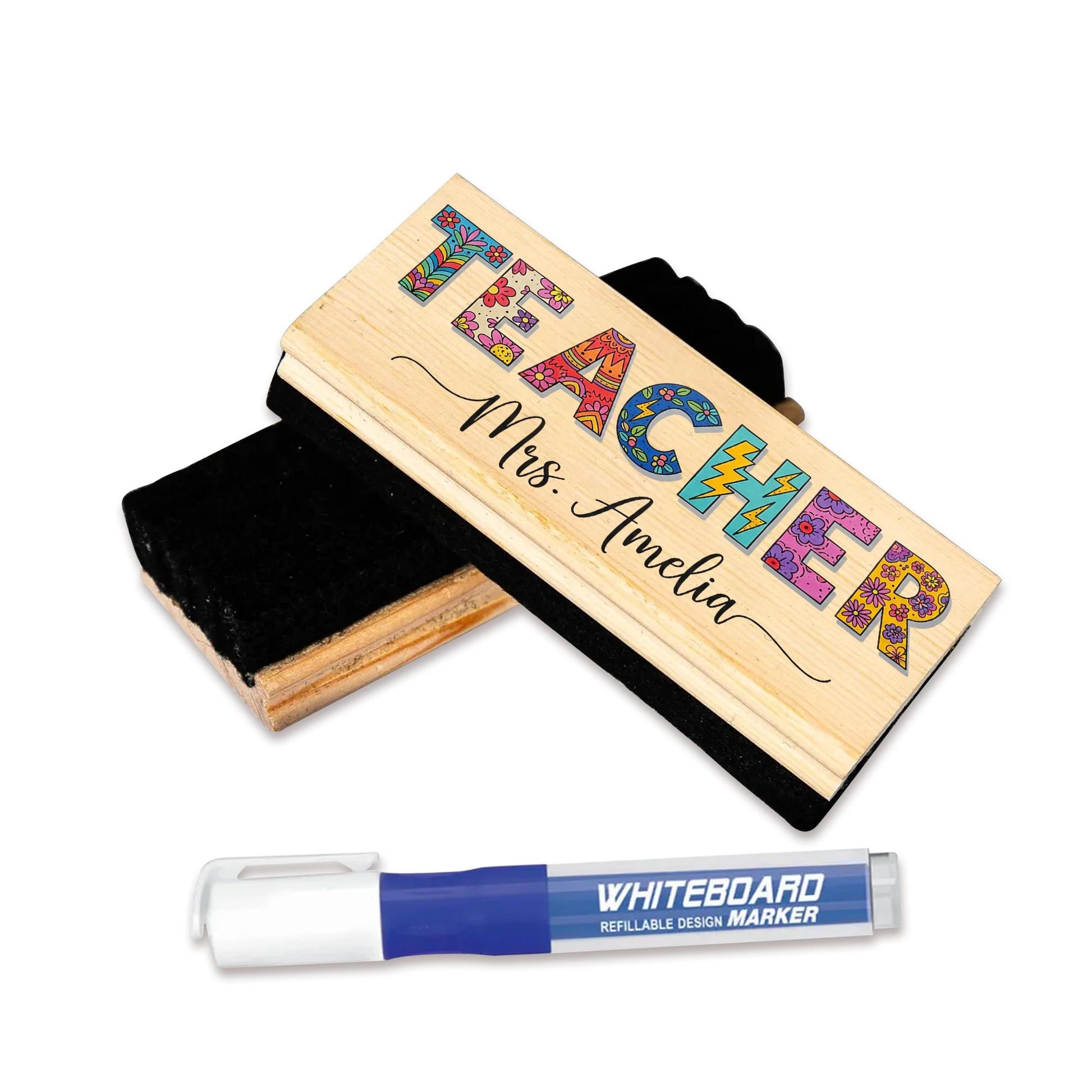 Personalized Teacher Eraser, Custom Name Chalkboard Eraser, Gift for Teachers, Classroom Decor, Back to School Teacher Gift